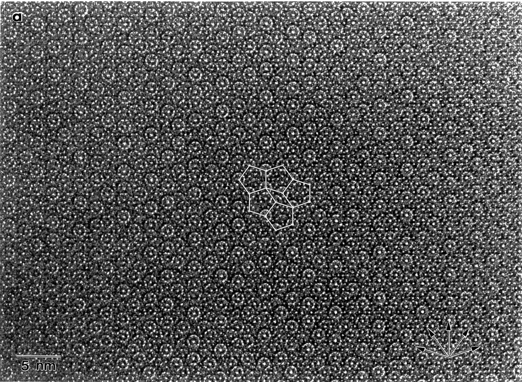 STEM image showing the structure of the quasiperiodic planes.